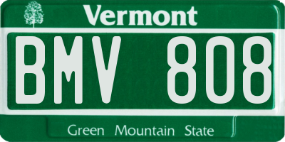 VT license plate BMV808