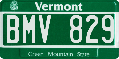 VT license plate BMV829
