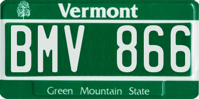 VT license plate BMV866