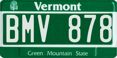 VT license plate BMV878