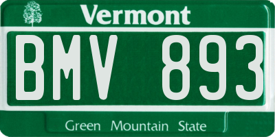 VT license plate BMV893