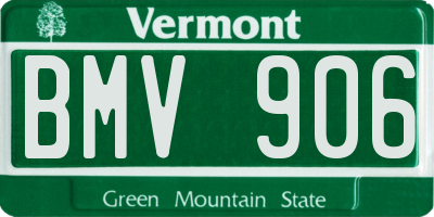 VT license plate BMV906