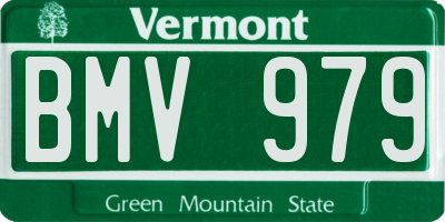 VT license plate BMV979