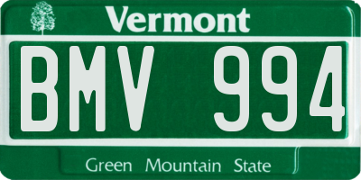 VT license plate BMV994