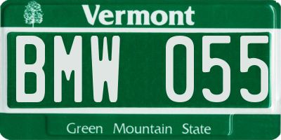 VT license plate BMW055