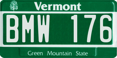 VT license plate BMW176