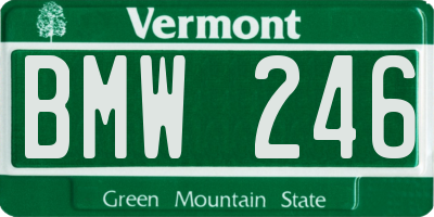 VT license plate BMW246