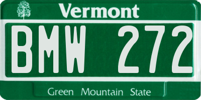 VT license plate BMW272