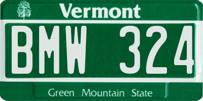 VT license plate BMW324