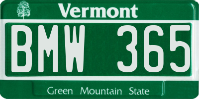 VT license plate BMW365