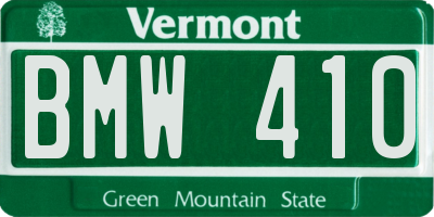 VT license plate BMW410