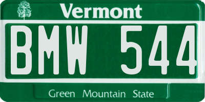 VT license plate BMW544