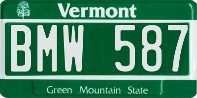 VT license plate BMW587