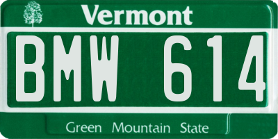 VT license plate BMW614