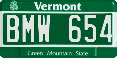 VT license plate BMW654
