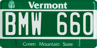 VT license plate BMW660