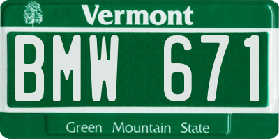 VT license plate BMW671