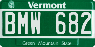 VT license plate BMW682