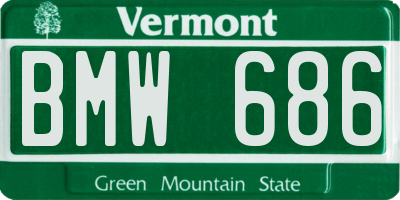 VT license plate BMW686