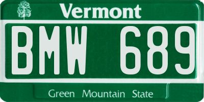 VT license plate BMW689