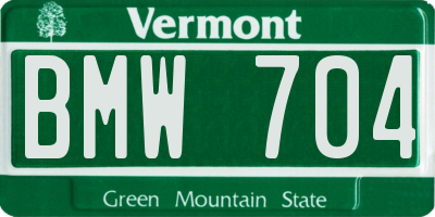 VT license plate BMW704