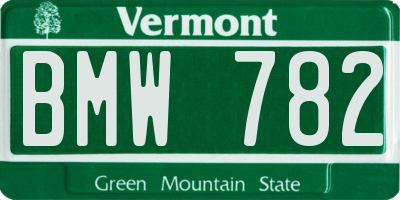 VT license plate BMW782