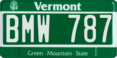 VT license plate BMW787