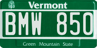 VT license plate BMW850
