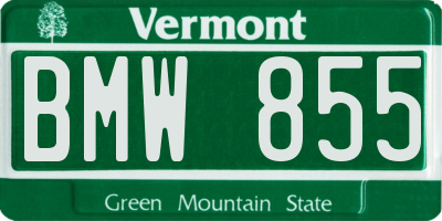 VT license plate BMW855