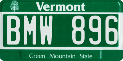 VT license plate BMW896