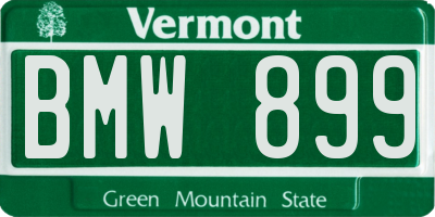 VT license plate BMW899