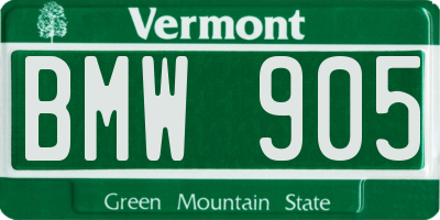 VT license plate BMW905