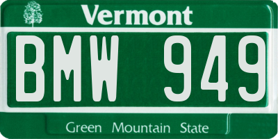 VT license plate BMW949
