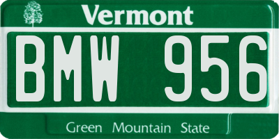 VT license plate BMW956