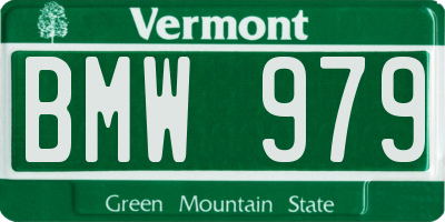VT license plate BMW979
