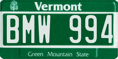 VT license plate BMW994
