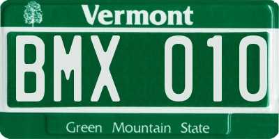 VT license plate BMX010