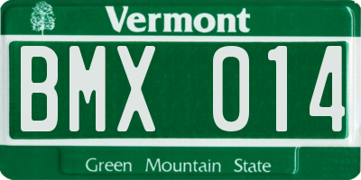 VT license plate BMX014