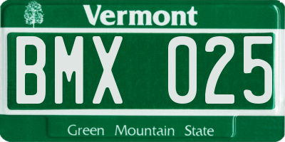 VT license plate BMX025