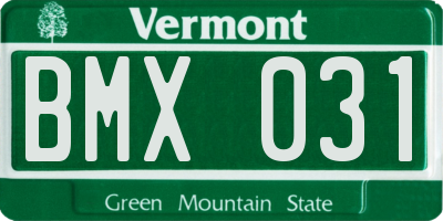 VT license plate BMX031