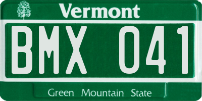 VT license plate BMX041