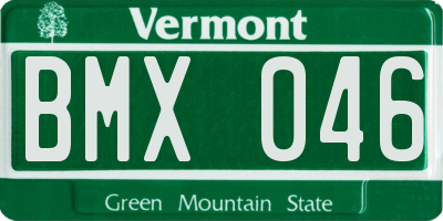 VT license plate BMX046