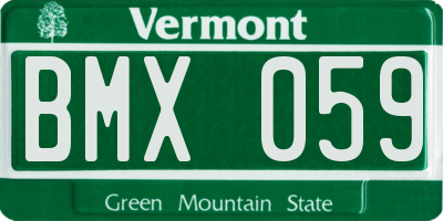 VT license plate BMX059