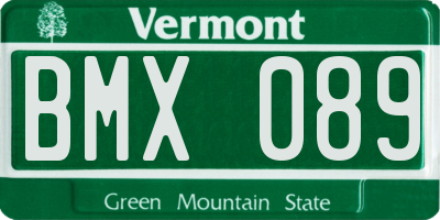 VT license plate BMX089