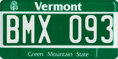 VT license plate BMX093