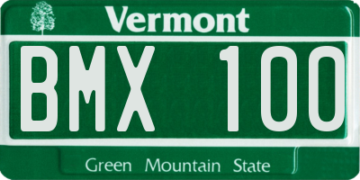 VT license plate BMX100