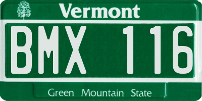 VT license plate BMX116