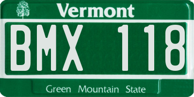 VT license plate BMX118