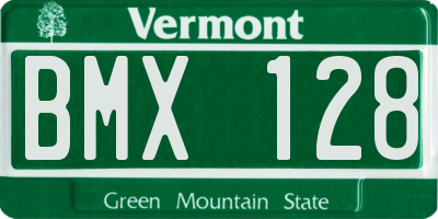 VT license plate BMX128