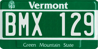 VT license plate BMX129